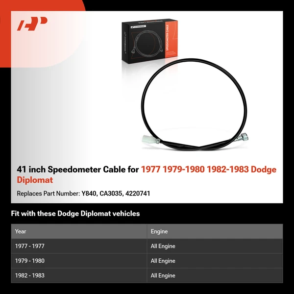 41 inch Speedometer Cable for 1977 1979-1980 1982-1983 Dodge Diplomat