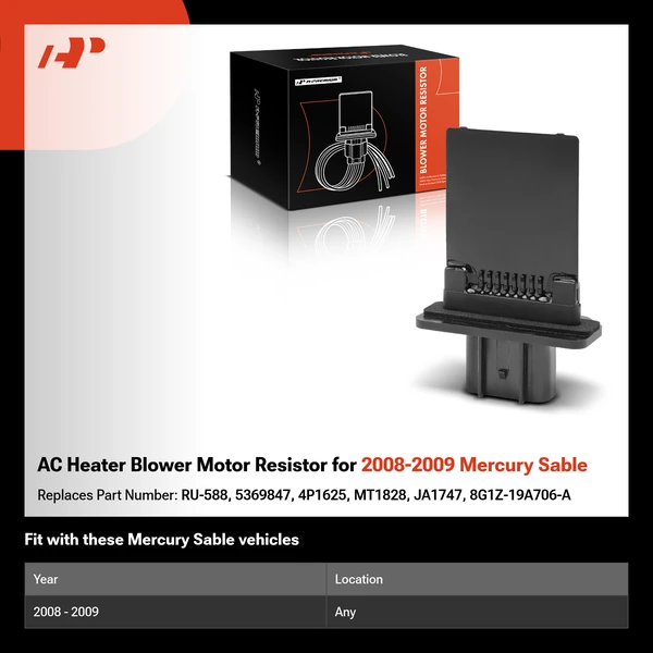 AC Heater Blower Motor Resistor for 2008-2009 Mercury Sable