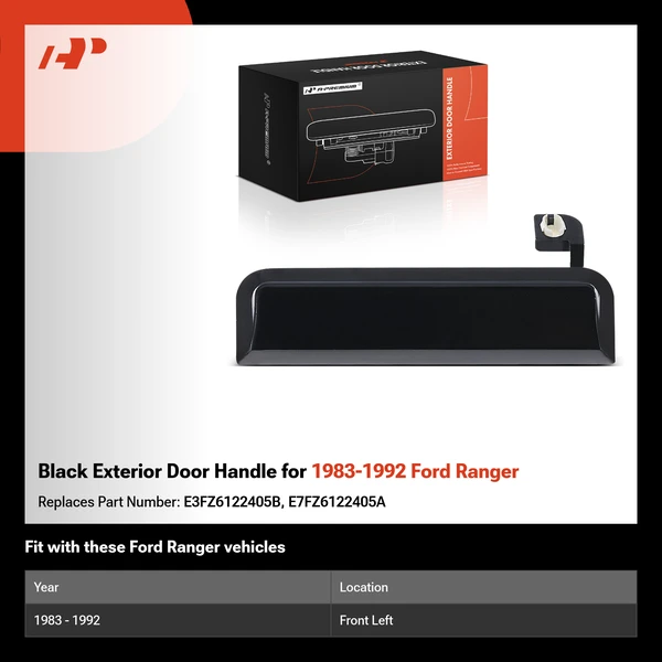 Black Exterior Door Handle for 1983-1992 Ford Ranger