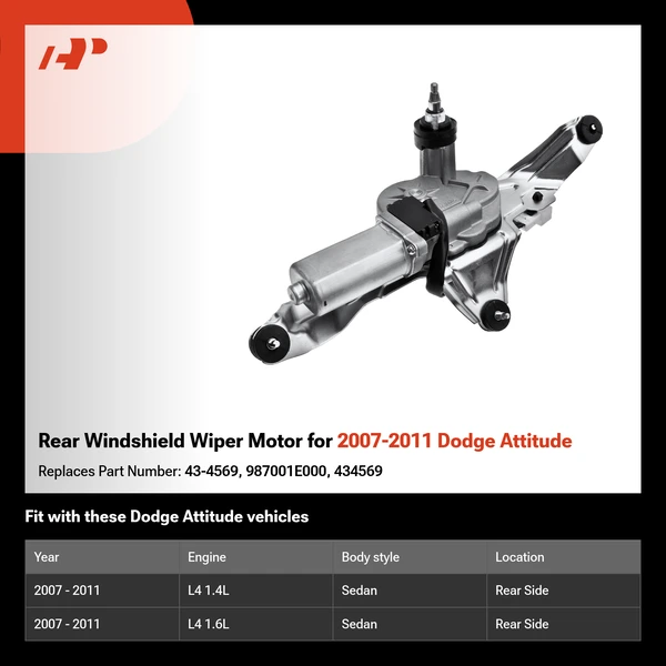 Rear Windshield Wiper Motor for 2007-2011 Dodge Attitude