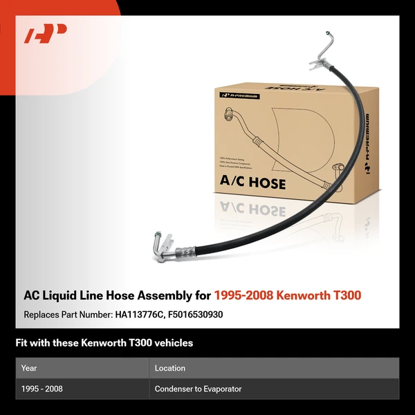 AC Liquid Line Hose Assembly for 1995-2008 Kenworth T300