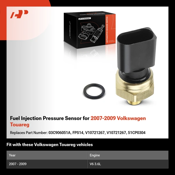 Fuel Injection Pressure Sensor for 2007-2009 Volkswagen Touareg