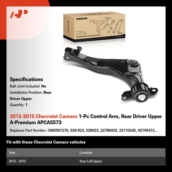 2012-2015 Chevrolet Camaro 1-Pc Control Arm, Rear Driver Upper A-Premium APCA5573