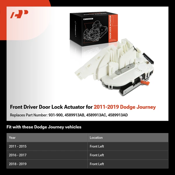 Front Driver Door Lock Actuator for 2011-2019 Dodge Journey