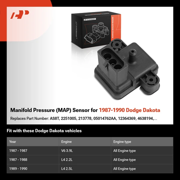Manifold Pressure (MAP) Sensor for 1987-1990 Dodge Dakota