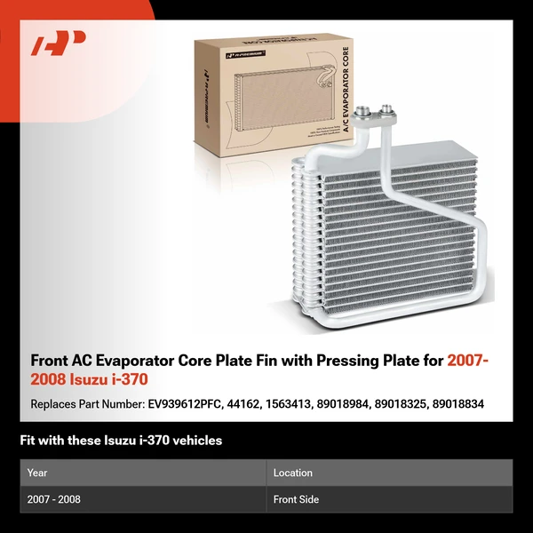 Front AC Evaporator Core Plate Fin with Pressing Plate for 2007-2008 Isuzu i-370