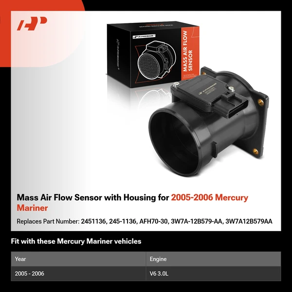 Mass Air Flow Sensor with Housing  for 2005-2006 Mercury Mariner