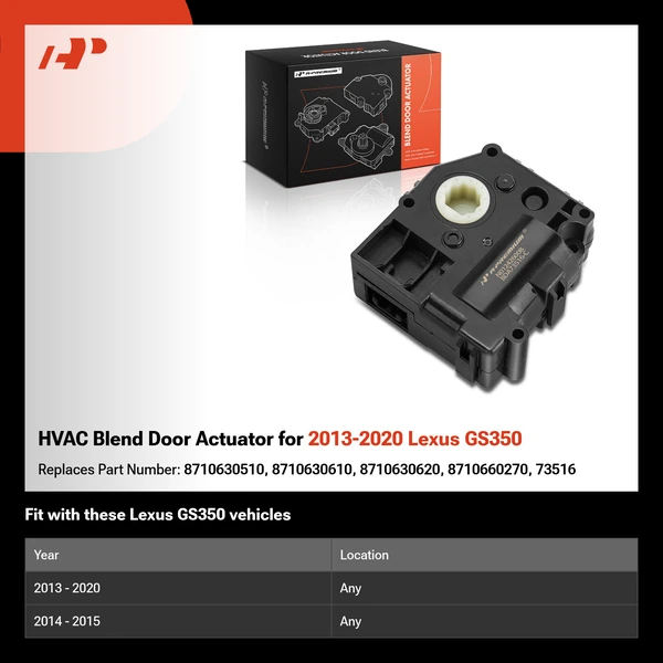 HVAC Blend Door Actuator for 2013-2020 Lexus GS350