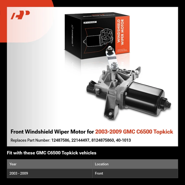 Front Windshield Wiper Motor for 2003-2009 GMC C6500 Topkick