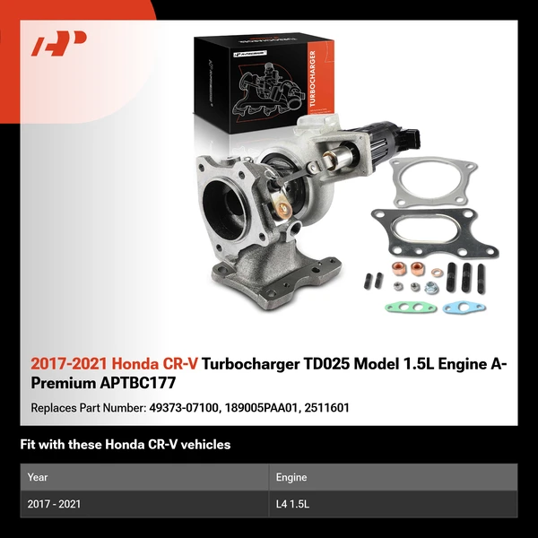 2017-2021 Honda CR-V Turbocharger TD025 Model 1.5L Engine A-Premium APTBC177