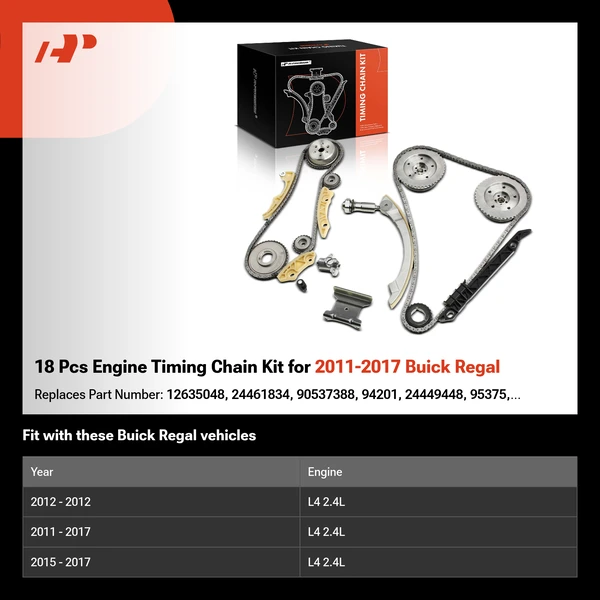 18 Pcs Engine Timing Chain Kit for 2011-2017 Buick Regal