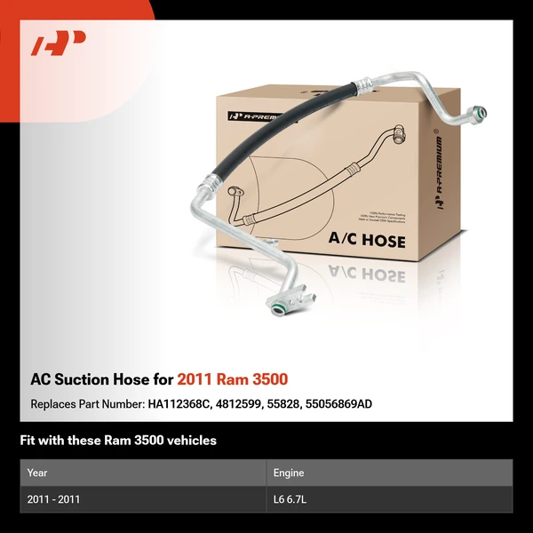 AC Suction Hose for 2011 Ram 3500