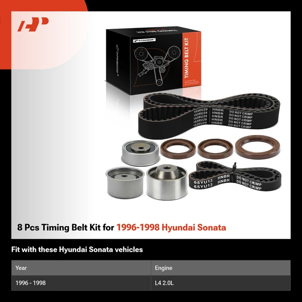 8 Pcs Timing Belt Kit for 1996-1998 Hyundai Sonata