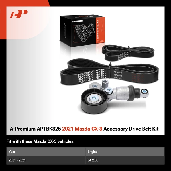 A-Premium APTBK325 2021 Mazda CX-3 Accessory Drive Belt Kit