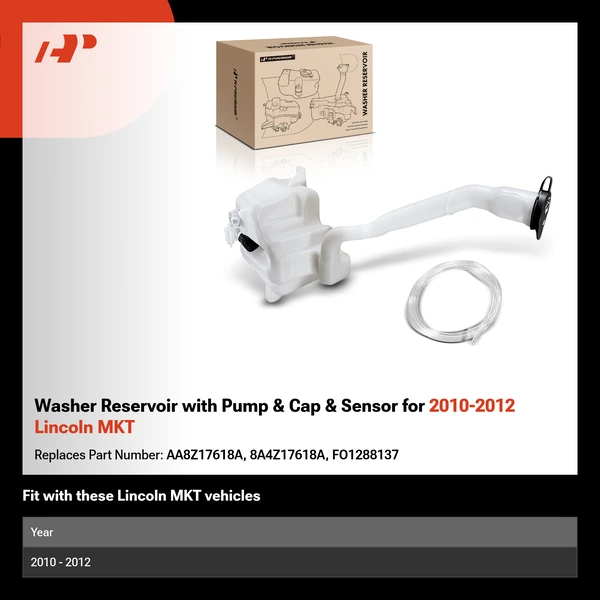 Washer Reservoir with Pump & Cap & Sensor for 2010-2012 Lincoln MKT