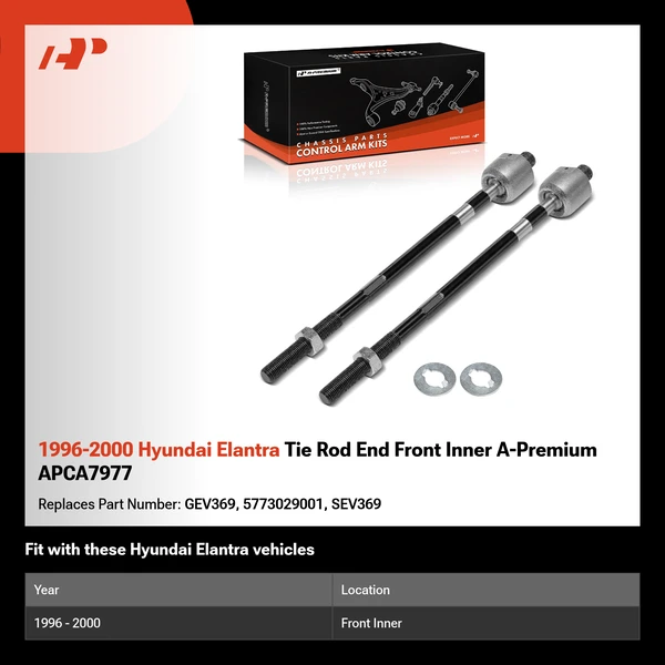 1996-2000 Hyundai Elantra Tie Rod End Front Inner A-Premium APCA7977
