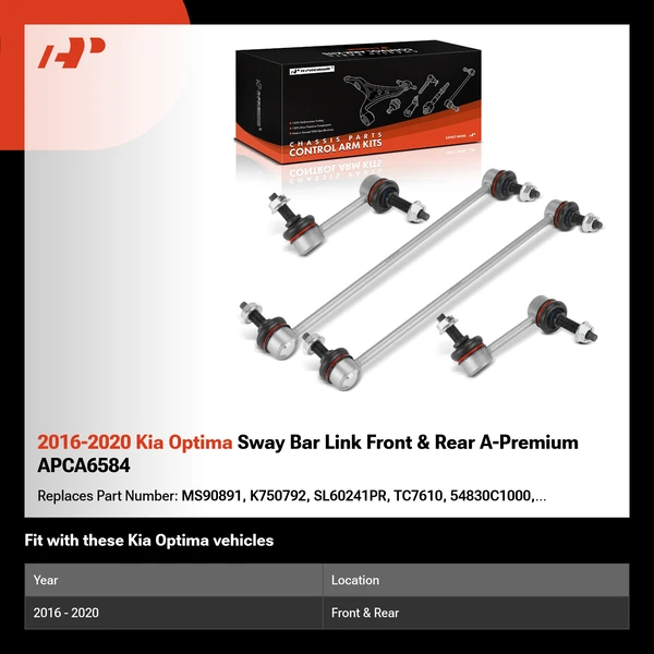 2016-2020 Kia Optima Sway Bar Link Front & Rear A-Premium APCA6584