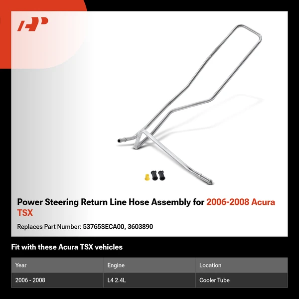 Power Steering Return Line Hose Assembly for 2006-2008 Acura TSX