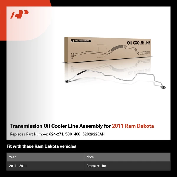 Transmission Oil Cooler Line Assembly for 2011 Ram Dakota