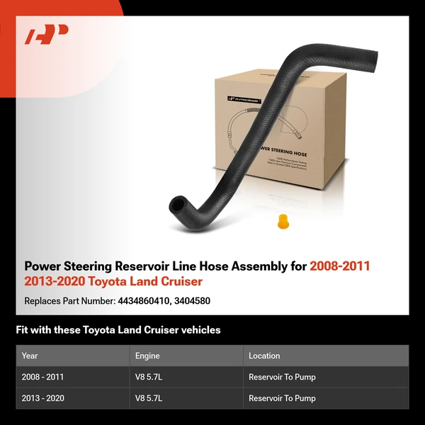 Power Steering Reservoir Line Hose Assembly for 2008-2011 2013-2020 Toyota Land Cruiser
