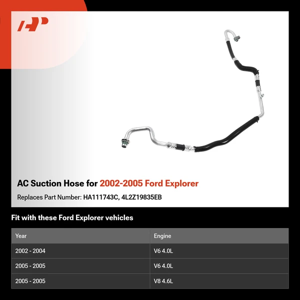 AC Suction Hose for 2002-2005 Ford Explorer