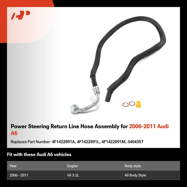 Power Steering Return Line Hose Assembly for 2006-2011 Audi A6
