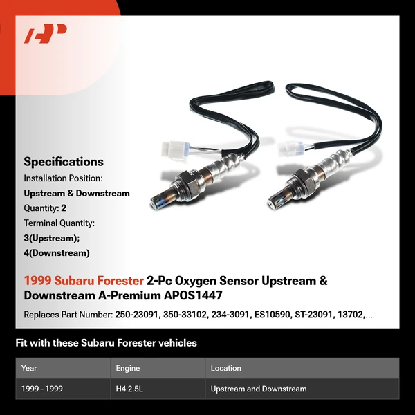1999 Subaru Forester 2-Pc Oxygen Sensor Upstream & Downstream A-Premium APOS1447