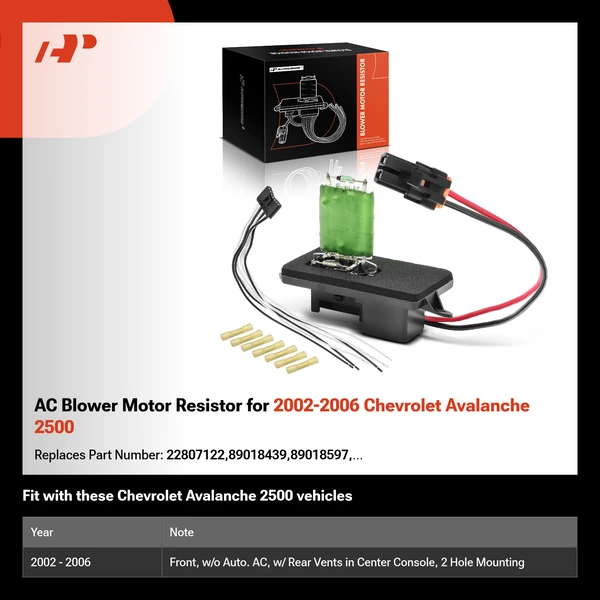 AC Blower Motor Resistor for 2002-2006 Chevrolet Avalanche 2500