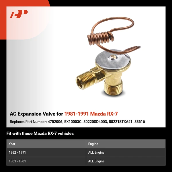 AC Expansion Valve for 1981-1991 Mazda RX-7