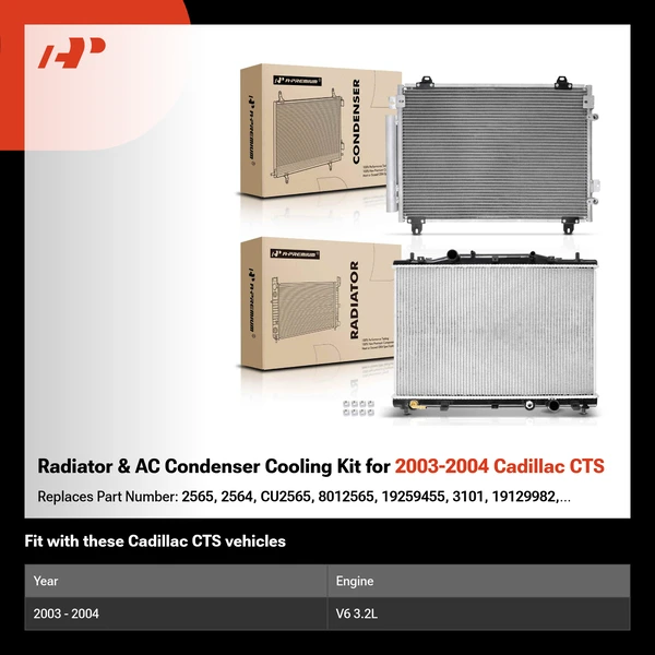 Radiator & AC Condenser Cooling Kit for 2003-2004 Cadillac CTS