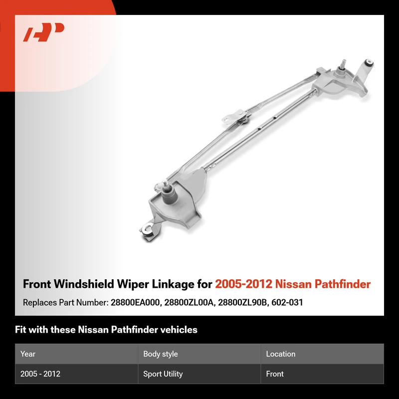 Front Windshield Wiper Linkage for 2005-2012 Nissan Pathfinder