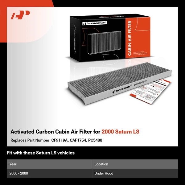 Activated Carbon Cabin Air Filter for 2000 Saturn LS