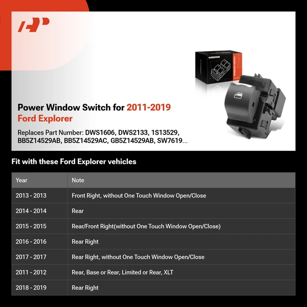 Power Window Switch for 2011-2019 Ford Explorer