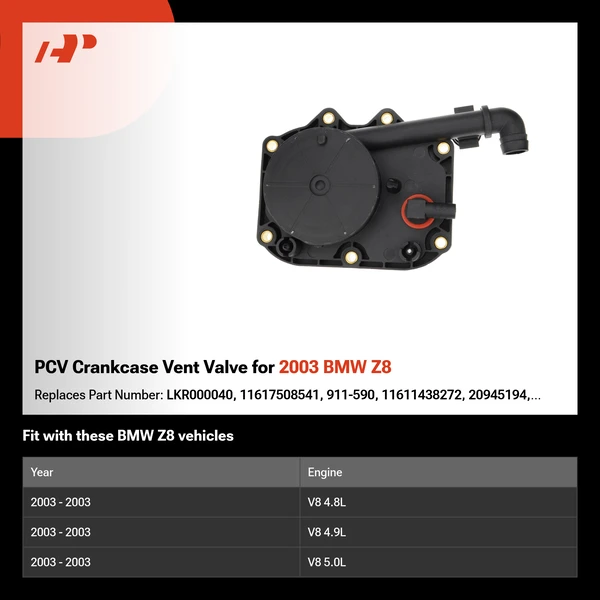 PCV Crankcase Vent Valve for 2003 BMW Z8