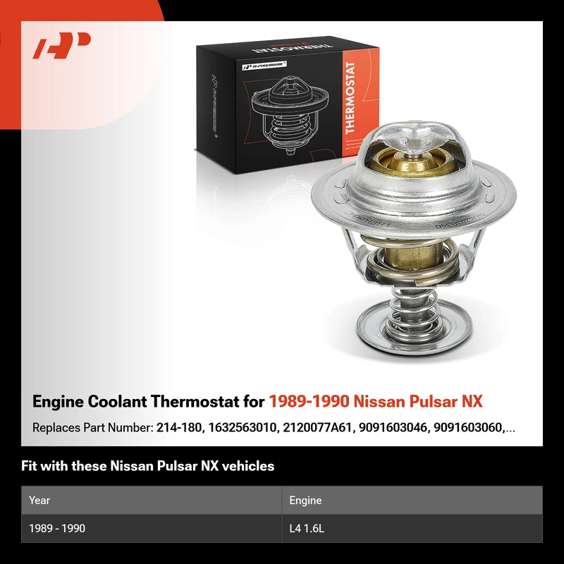 Engine Coolant Thermostat for 1989-1990 Nissan Pulsar NX