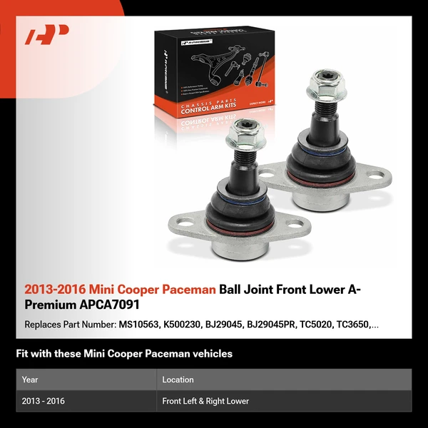 2013-2016 Mini Cooper Paceman Ball Joint Front Lower A-Premium APCA7091