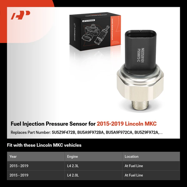 Fuel Injection Pressure Sensor for 2015-2019 Lincoln MKC