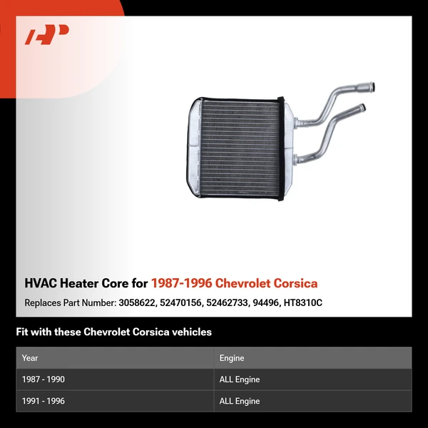 HVAC Heater Core for 1987-1996 Chevrolet Corsica