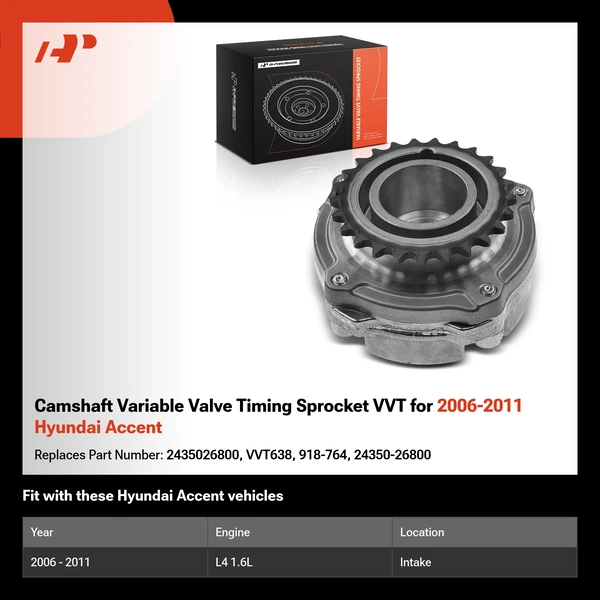 Camshaft Variable Valve Timing Sprocket VVT for 2006-2011 Hyundai Accent