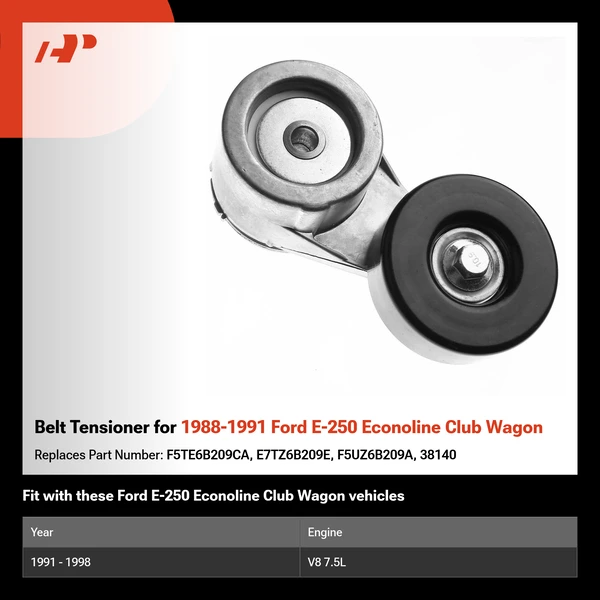 Belt Tensioner for 1988-1991 Ford E-250 Econoline Club Wagon