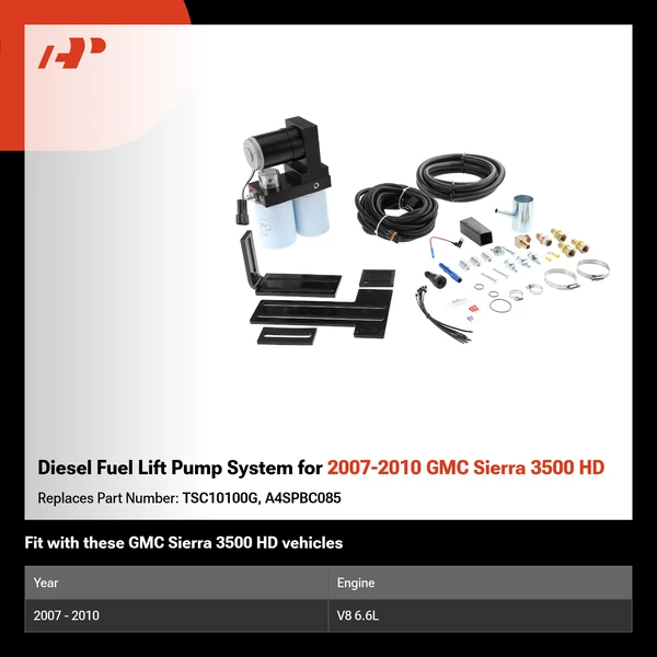 Diesel Fuel Lift Pump System for 2007-2010 GMC Sierra 3500 HD