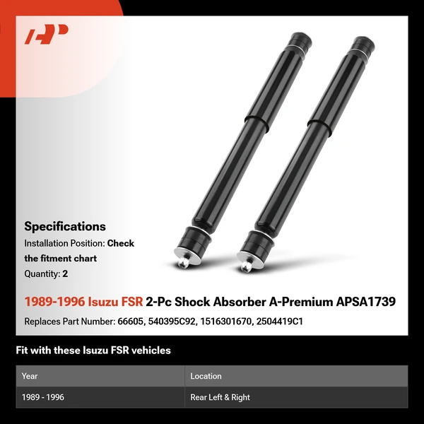1989-1996 Isuzu FSR 2-Pc Shock Absorber A-Premium APSA1739