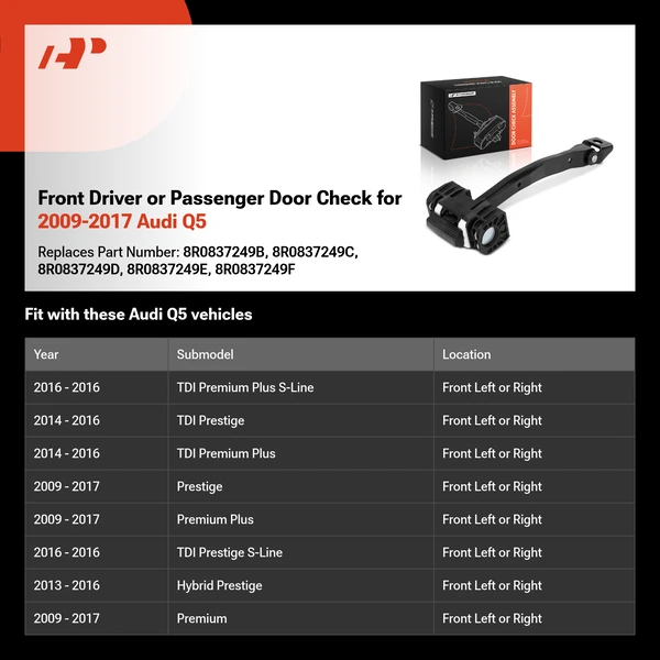 Front Driver or Passenger Door Check for 2009-2017 Audi Q5
