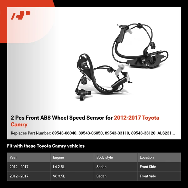 2 Pcs Front ABS Wheel Speed Sensor for 2012-2017 Toyota Camry