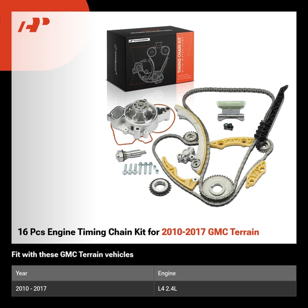 16 Pcs Engine Timing Chain Kit for 2010-2017 GMC Terrain