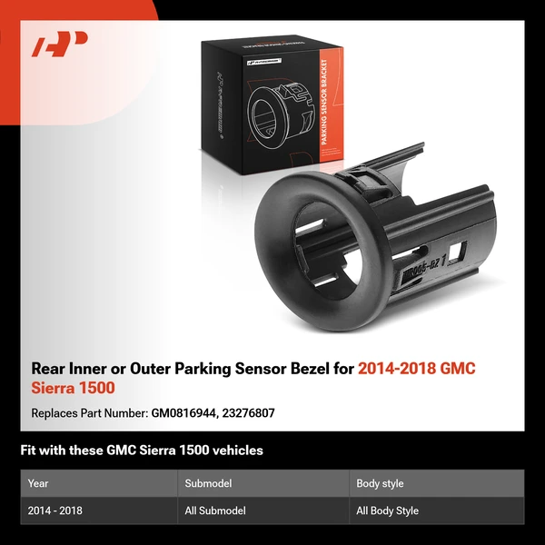 Rear Inner or Outer Parking Sensor Bezel for 2014-2018 GMC Sierra 1500