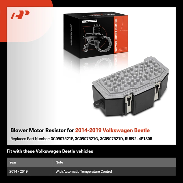 Blower Motor Resistor for 2014-2019 Volkswagen Beetle