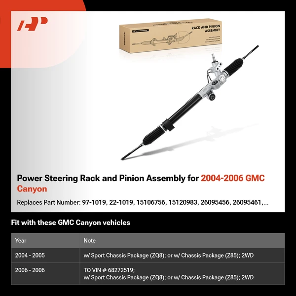 Power Steering Rack and Pinion Assembly for 2004-2006 GMC Canyon