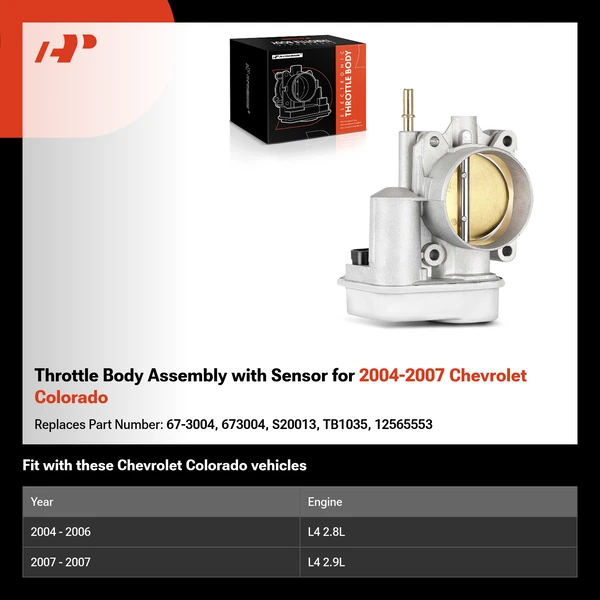 Throttle Body Assembly with Sensor for 2004-2007 Chevrolet Colorado