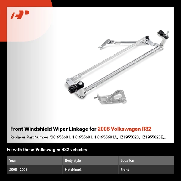 Front Windshield Wiper Linkage for 2008 Volkswagen R32